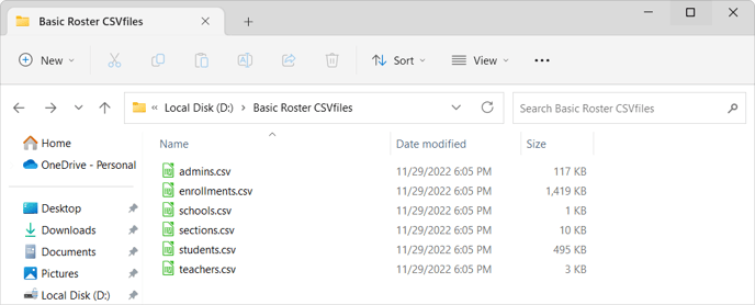 BasicRoster-format-CSV-files