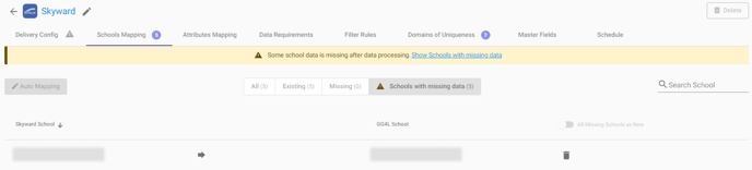 school mapping_school data is missing